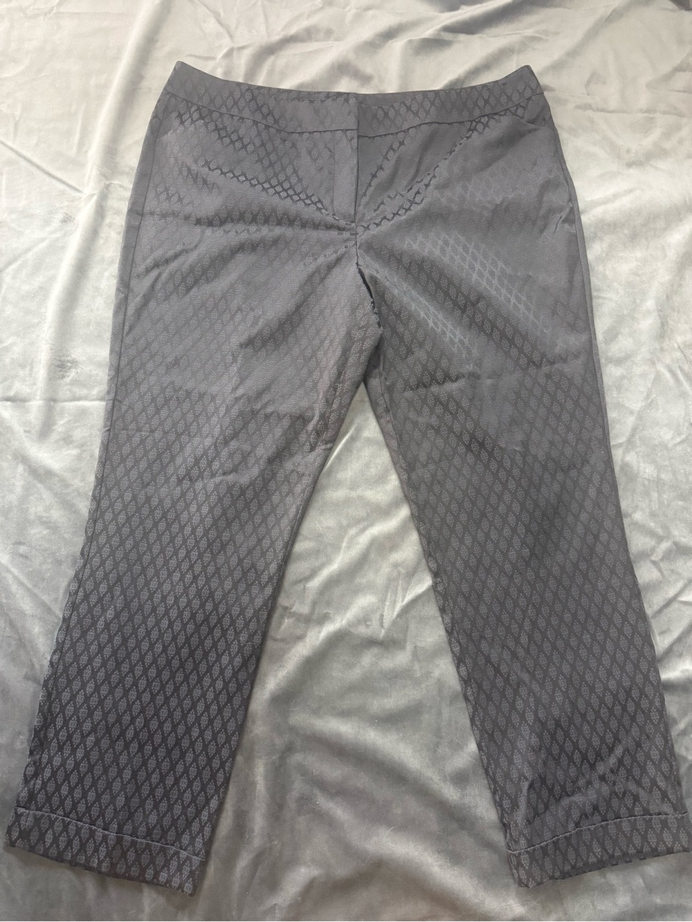 New York & Company Women's Gray Geometric Jacquard Dress Pants Slim
Straight 27"